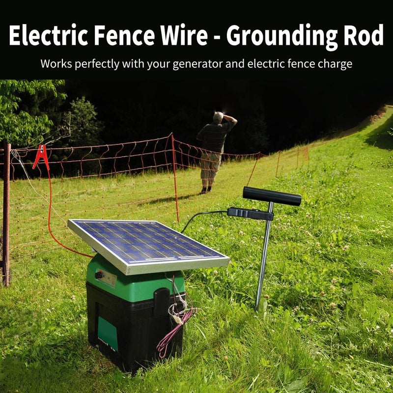 YSLDSKER Electric Fence Wire Grounding Rod, Connect Electric Fence Charger Solar Powered, Solar Electric Fence Lead Wire with Alligator Clip, for Generator Electric Fence - Image 5